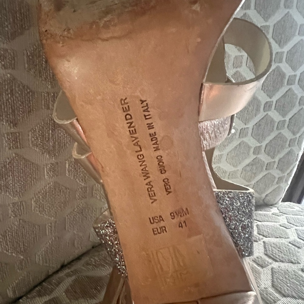 Vera Wang Metallic Rise-Gold Garmin Strappy Glitter Heels Size 9.5 - Picture 9 of 16